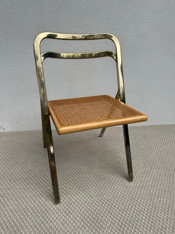 Chaise pliante vintage dorée – Giorgio Cattelan pour CIDUE