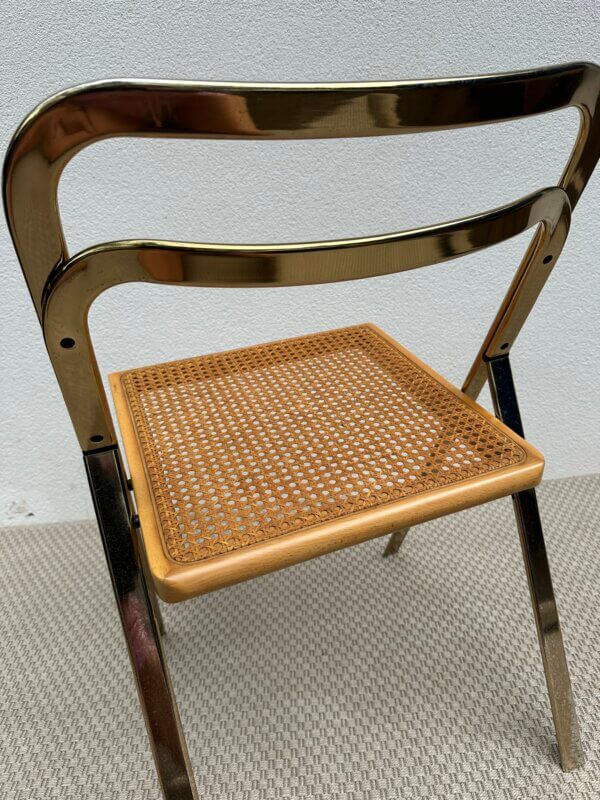 Chaise pliante vintage dorée – Giorgio Cattelan pour CIDUE