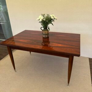 Grande table vintage en palissandre de Rio – extensible