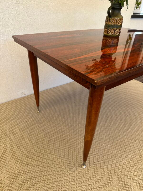Grande table vintage en palissandre de Rio – extensible